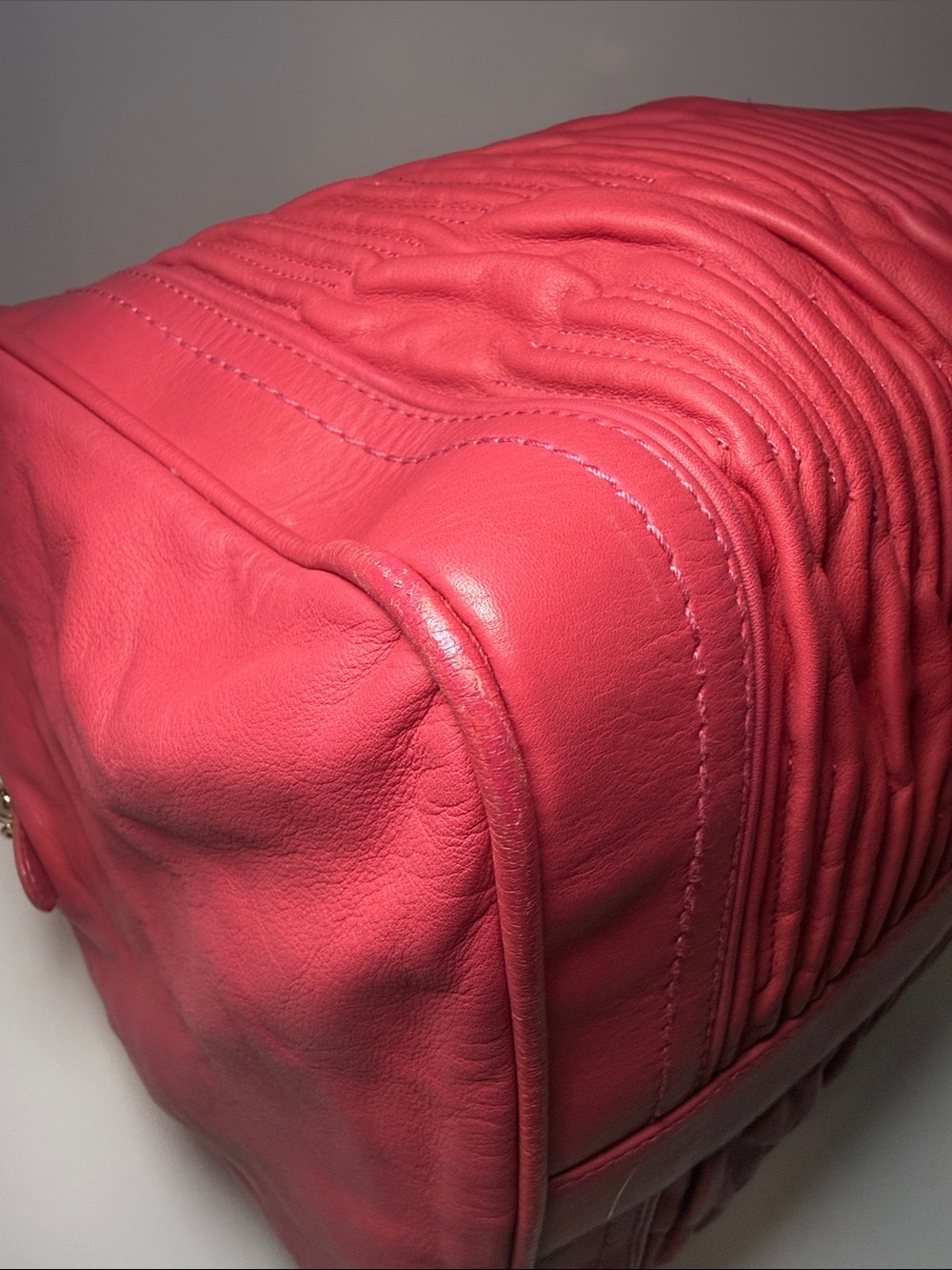 Bally Pink Leather Weekender Satchel Bag - Picture 8 of 16